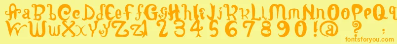 LatepubertyRegular2 Font – Orange Fonts on Yellow Background