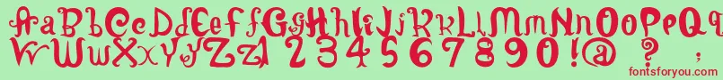 LatepubertyRegular2 Font – Red Fonts on Green Background