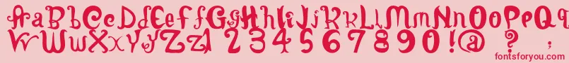 LatepubertyRegular2 Font – Red Fonts on Pink Background