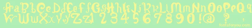 LatepubertyRegular2 Font – Yellow Fonts on Green Background