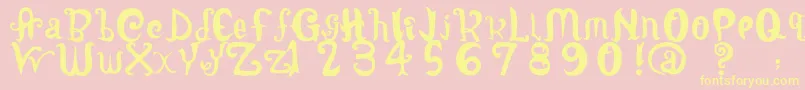 LatepubertyRegular2 Font – Yellow Fonts on Pink Background