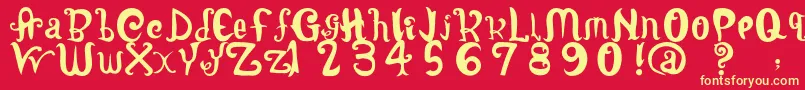 Fonte LatepubertyRegular2 – fontes amarelas em um fundo vermelho