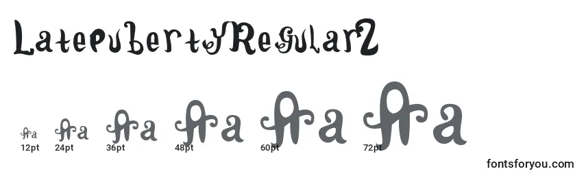 Размеры шрифта LatepubertyRegular2