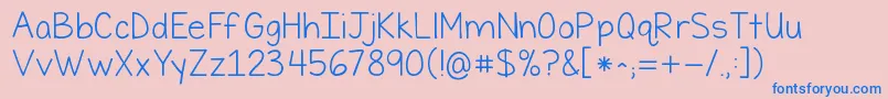 Kgfirsttimeinforever Font – Blue Fonts on Pink Background
