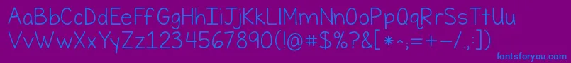 Kgfirsttimeinforever Font – Blue Fonts on Purple Background