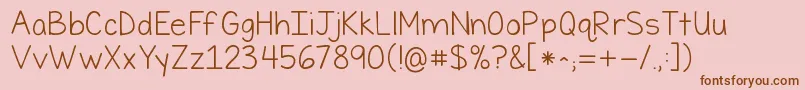 Kgfirsttimeinforever Font – Brown Fonts on Pink Background