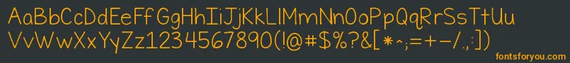 Kgfirsttimeinforever Font – Orange Fonts on Black Background