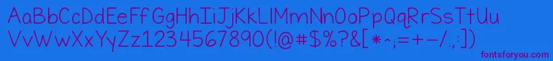 Kgfirsttimeinforever Font – Purple Fonts on Blue Background