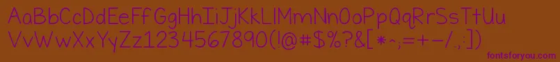 Kgfirsttimeinforever Font – Purple Fonts on Brown Background