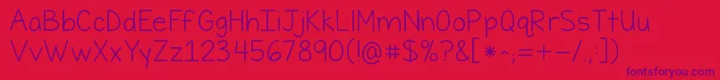 Kgfirsttimeinforever Font – Purple Fonts on Red Background