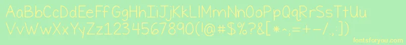 Kgfirsttimeinforever Font – Yellow Fonts on Green Background