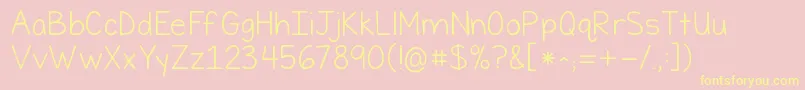 Kgfirsttimeinforever Font – Yellow Fonts on Pink Background