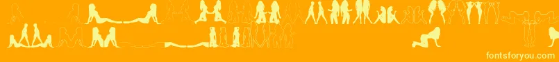 Шрифт BabeAlicious – жёлтые шрифты на оранжевом фоне