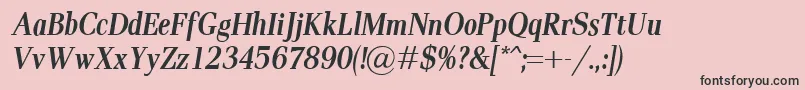 フォントPaxCondBolditalic – ピンクの背景に黒い文字