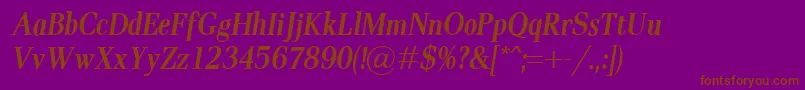 Шрифт PaxCondBolditalic – коричневые шрифты на фиолетовом фоне