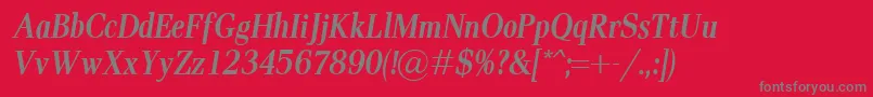 PaxCondBolditalic Font – Gray Fonts on Red Background