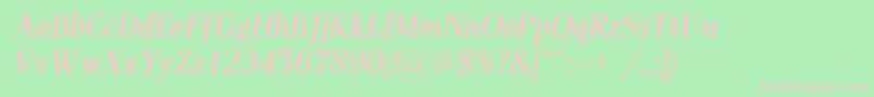 PaxCondBolditalic Font – Pink Fonts on Green Background