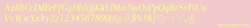PaxCondBolditalic Font – Yellow Fonts on Pink Background