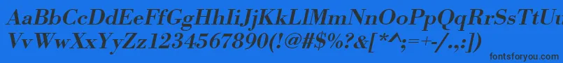 UrwbodonitmedwidOblique Font – Black Fonts on Blue Background