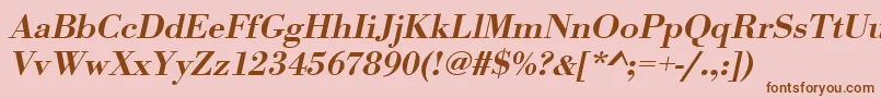 UrwbodonitmedwidOblique Font – Brown Fonts on Pink Background