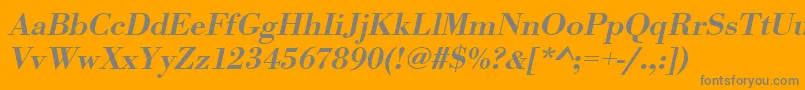 UrwbodonitmedwidOblique Font – Gray Fonts on Orange Background