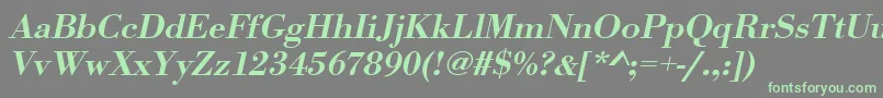 UrwbodonitmedwidOblique Font – Green Fonts on Gray Background