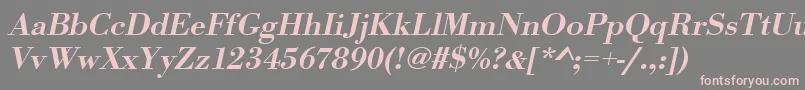 UrwbodonitmedwidOblique Font – Pink Fonts on Gray Background