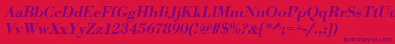 UrwbodonitmedwidOblique Font – Purple Fonts on Red Background