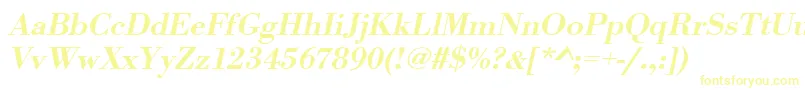 UrwbodonitmedwidOblique Font – Yellow Fonts on White Background