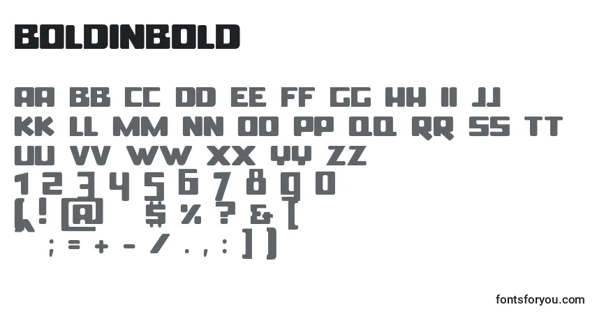 Czcionka BoldinBold – alfabet, cyfry, specjalne znaki