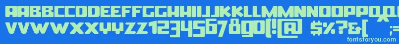 BoldinBold Font – Green Fonts on Blue Background