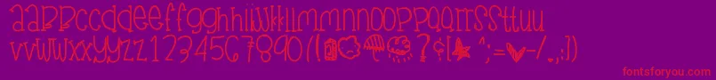 Junegloom Font – Red Fonts on Purple Background