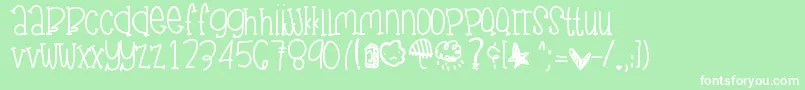 Junegloom Font – White Fonts on Green Background