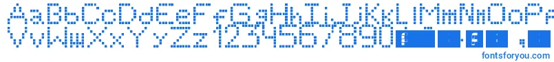 フォントSimpleS – 白い背景に青い文字