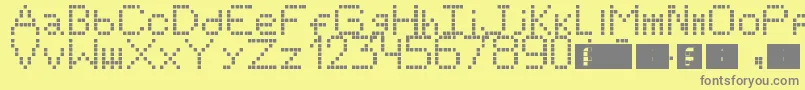 SimpleS-fontti – harmaat kirjasimet keltaisella taustalla