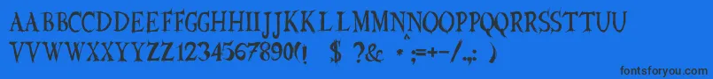 JmhEuryale Font – Black Fonts on Blue Background