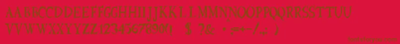 JmhEuryale-fontti – ruskeat fontit punaisella taustalla