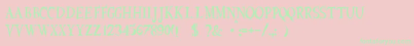 JmhEuryale Font – Green Fonts on Pink Background