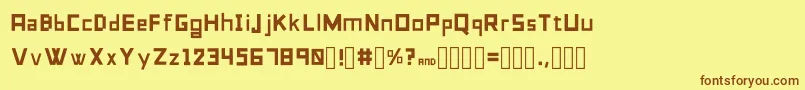 Шрифт TheslavicfontRegular – коричневые шрифты на жёлтом фоне