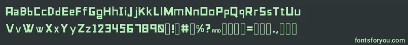 フォントTheslavicfontRegular – 黒い背景に緑の文字