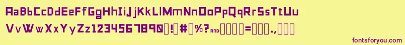 Шрифт TheslavicfontRegular – фиолетовые шрифты на жёлтом фоне