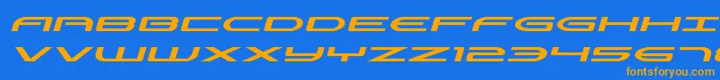 Antietamexpandital Font – Orange Fonts on Blue Background