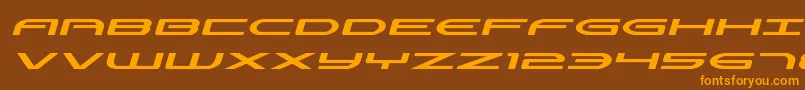 Czcionka Antietamexpandital – pomarańczowe czcionki na brązowym tle