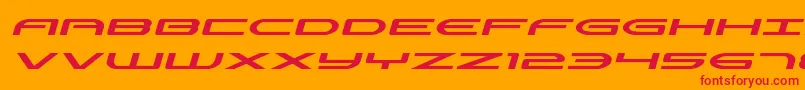 Antietamexpandital-Schriftart – Rote Schriften auf orangefarbenem Hintergrund