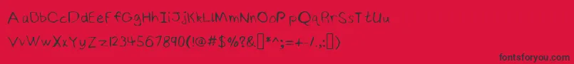 NinjyshandwritingRegular-Schriftart – Schwarze Schriften auf rotem Hintergrund
