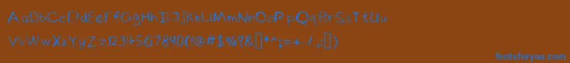 NinjyshandwritingRegular Font – Blue Fonts on Brown Background