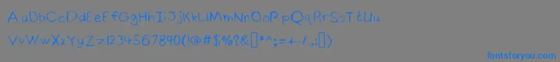 Fonte NinjyshandwritingRegular – fontes azuis em um fundo cinza