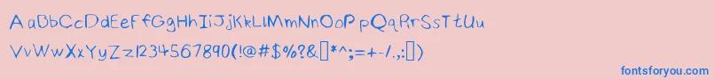 Police NinjyshandwritingRegular – polices bleues sur fond rose