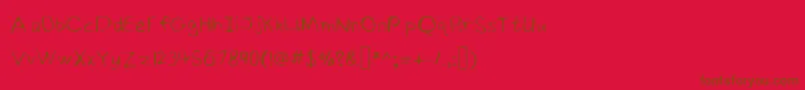 NinjyshandwritingRegular-Schriftart – Braune Schriften auf rotem Hintergrund