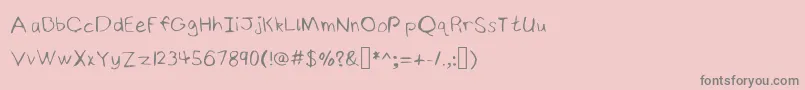 フォントNinjyshandwritingRegular – ピンクの背景に灰色の文字